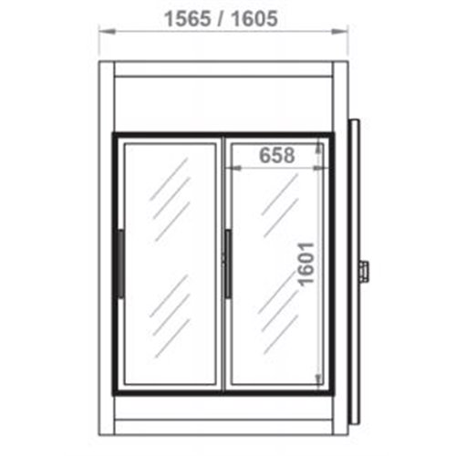Chambre froide négative portes vitrées 1605x2030x2200