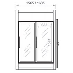 Chambre froide négative portes vitrées 1605x2030x2600