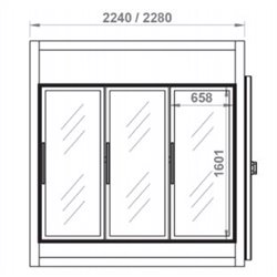 Chambre froide négative portes vitrées 2280x2030x2200