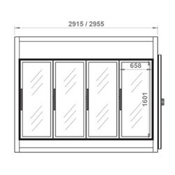 Chambre froide négative portes vitrées 2295x2030x2200