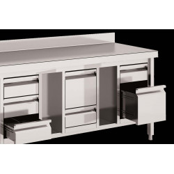 Tiroirs pour table inox