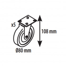 Kit de 5 roulettes diamètre...