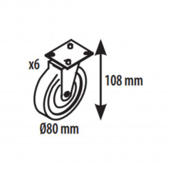 Kit 6 roulettes pour meuble...