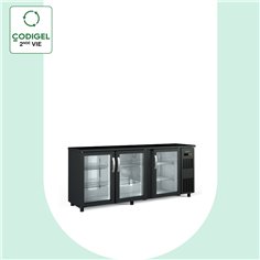 Arrière-bar positif H.820 3 p. vitrées battantes