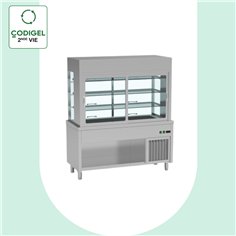 Meuble avec cuve + vitrine réfrigérée 3 niveaux