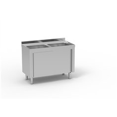 Meuble plonge série 600 + 2 bacs - 1200 x 600