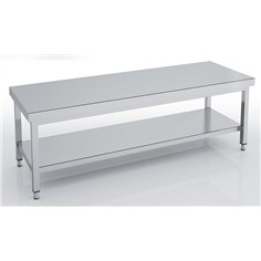 Table soubassement centrale série 600 - Avec étagère - 1800 x 600