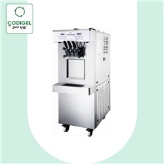 Machine à glaces soft et frozen yogurts - Sur sol avec roulettes - Débits intensifs - 2 parfums + panachage - 2 x 12 L
