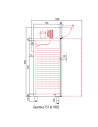 Armoire GN2/1 côtés emboutis positive 1 porte avec roulettes