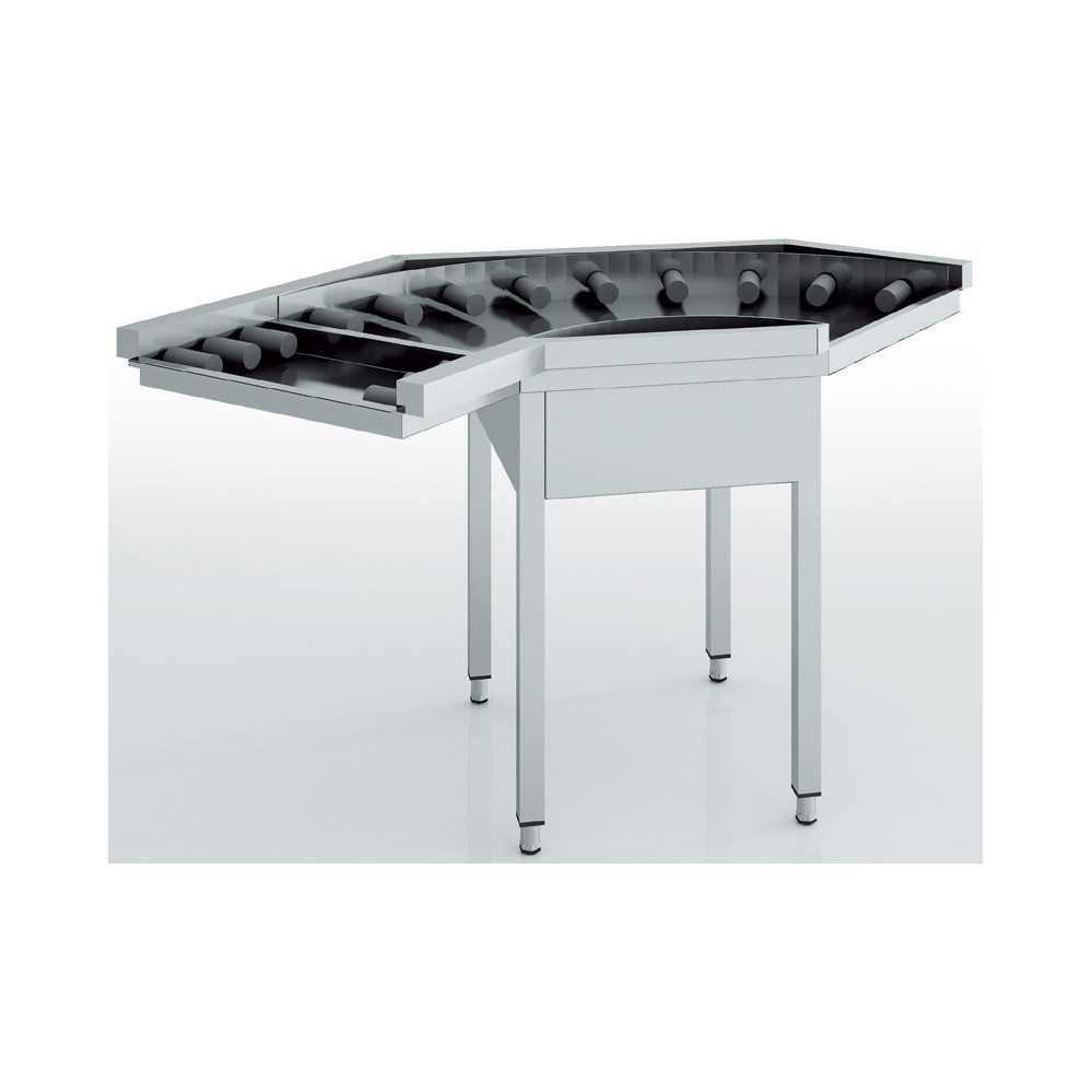 Table d'entrée/sortie à rouleaux - Forme courbe