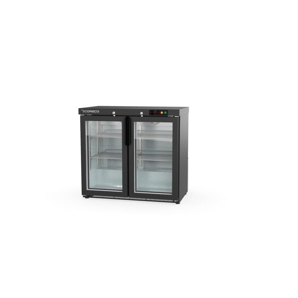 Arrière-bar positif H.850 2 p. vitrées battantes