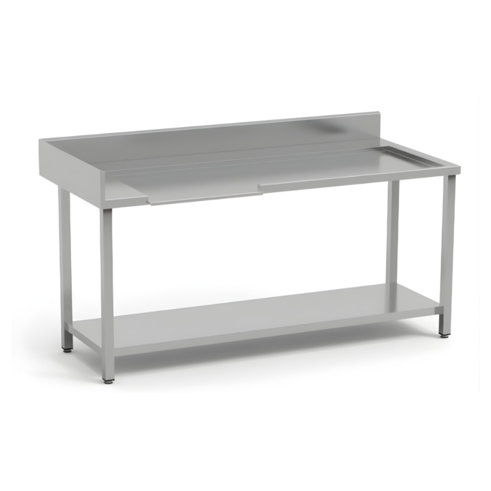 Tables en angle entrée / sortie lave-vaisselle - Avec étagère