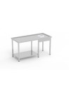 Table de débarrassage avec TVO avec support - Longueur 2000 mm
