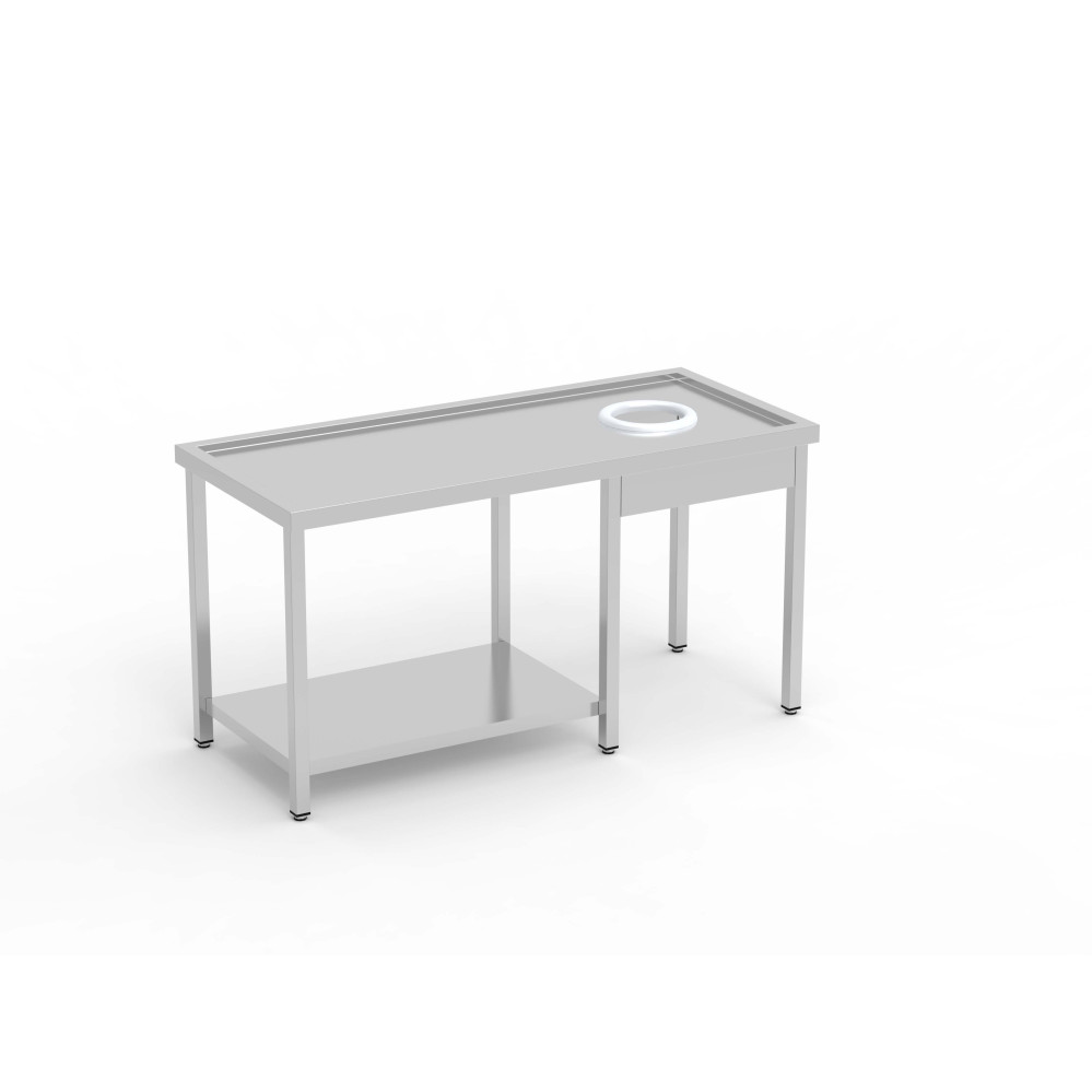 Table de débarrassage avec TVO avec support - Longueur 2000 mm