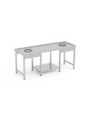Table de débarrassage avec TVO mobile avec support - Longueur 2000 mm