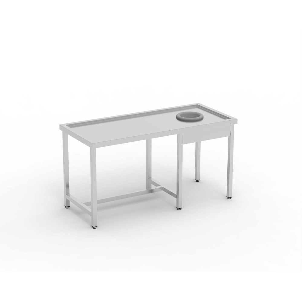 Table de débarrassage avec TVO avec renfort - Longueur 1600 mm