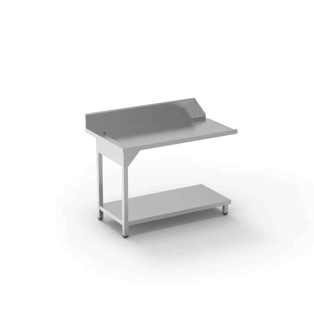 Table entrée/sortie - Accroche gauche - SANS bac - Avec étagère - Longueur 1200 mm