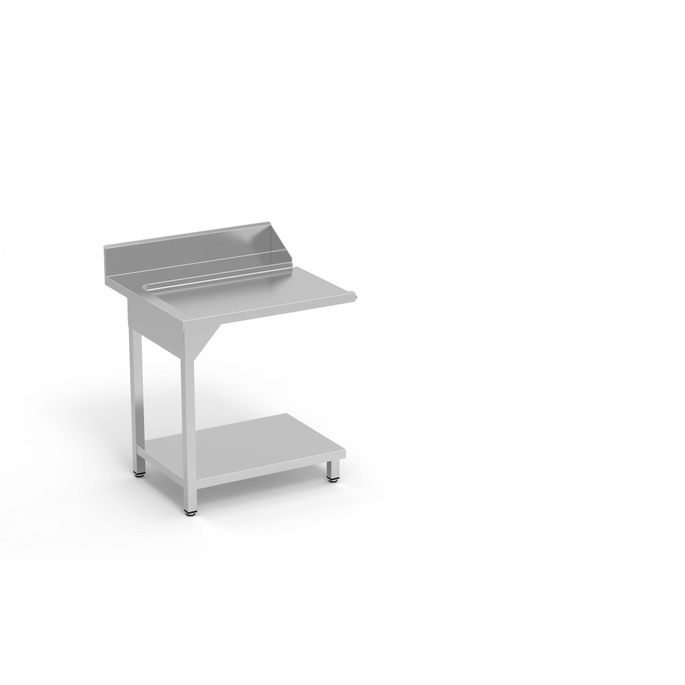 Table entrée/sortie - Accroche gauche - SANS bac - Avec étagère - Longueur 800 mm