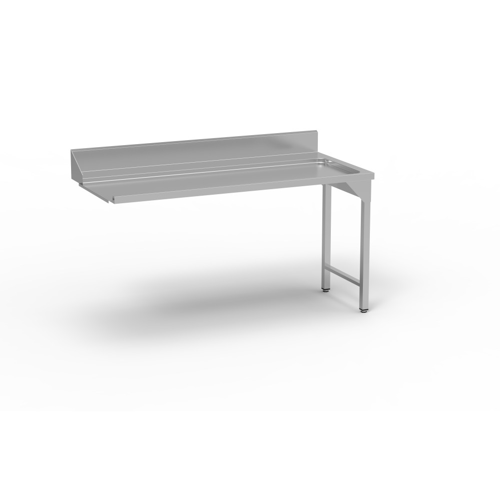 Table entrée/sortie - Accroche droite - SANS bac - Sans étagère - Longueur 1600 mm