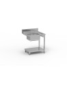 Table entrée/sortie - Accroche droite - Avec bac 500x400x250 - 800 x 750 - Avec étagère