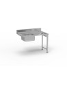 Table entrée/sortie - Accroche droite - Avec bac 500x400x250 - 1200 x 750 - Sans étagère