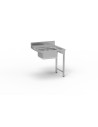 Table entrée/sortie - Accroche droite - Avec bac 500x400x250 - 800 x 750 - Sans étagère