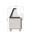 Meuble salade-bar 800 - 2 portes pleines