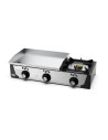 Plancha gaz 15 mm - Revêtement chrome + réchaud