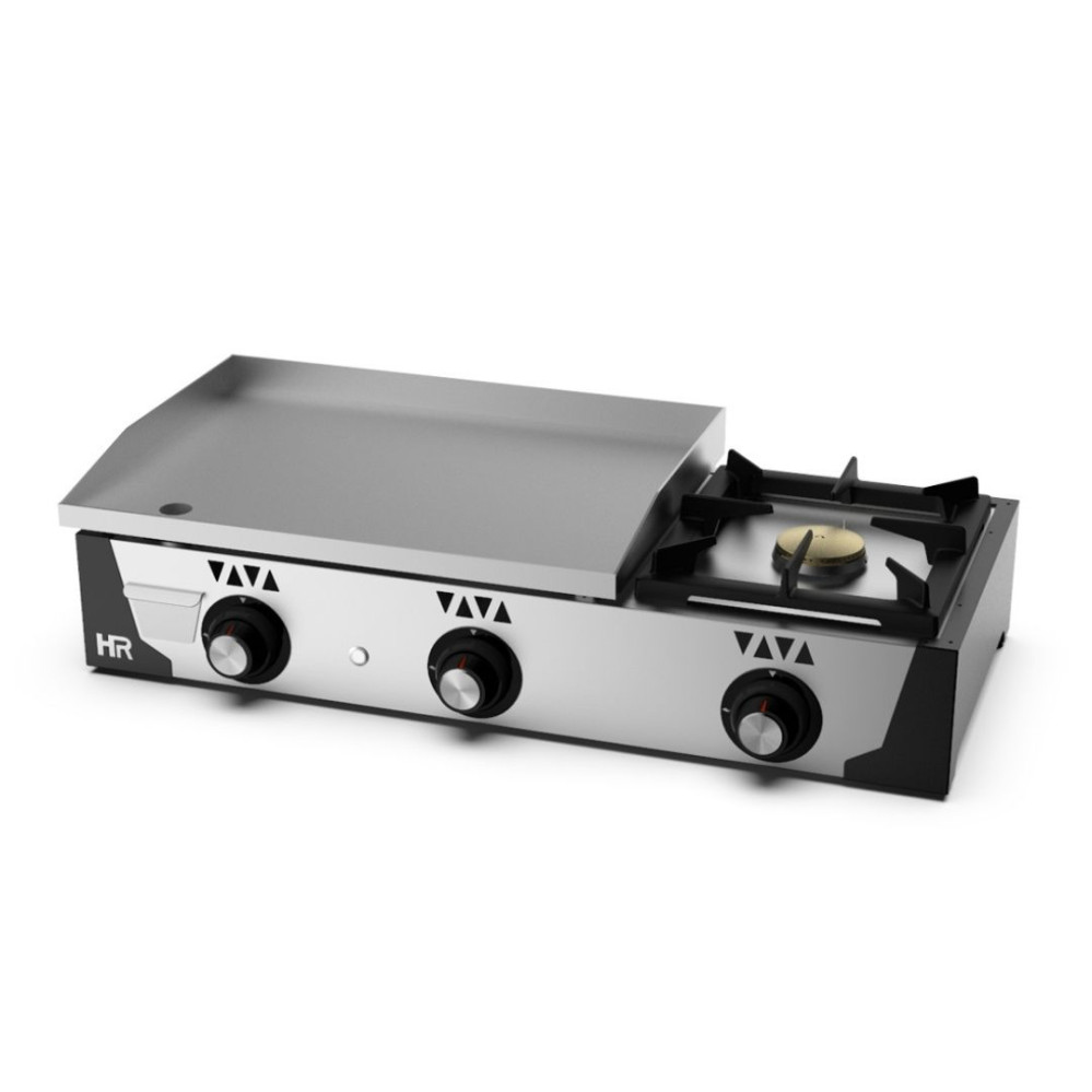 Plancha gaz - Acier rectifié 15 mm + réchaud