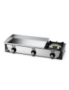 Plancha gaz 15 mm - Revêtement chrome + réchaud