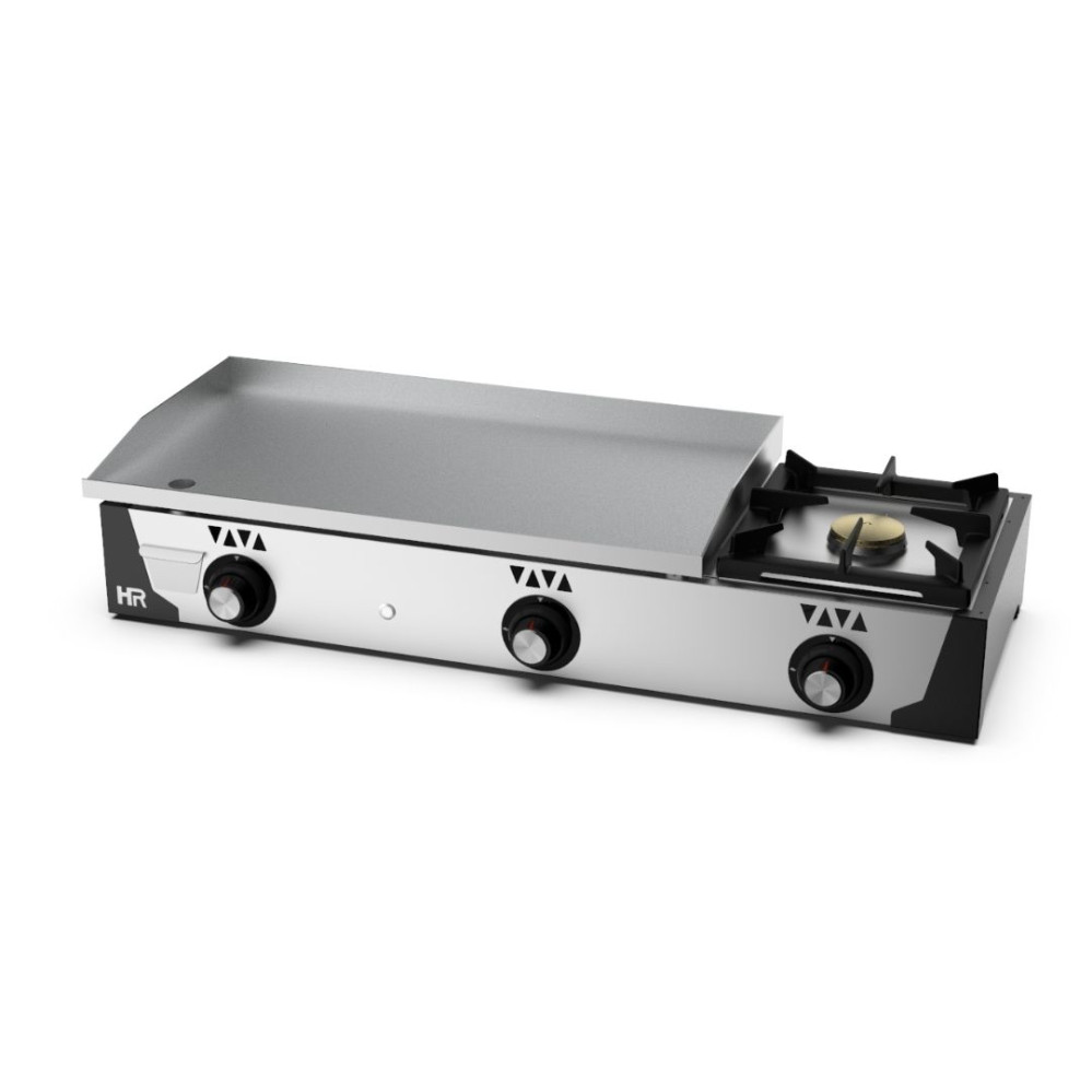 Plancha gaz - Acier rectifié 15 mm + réchaud