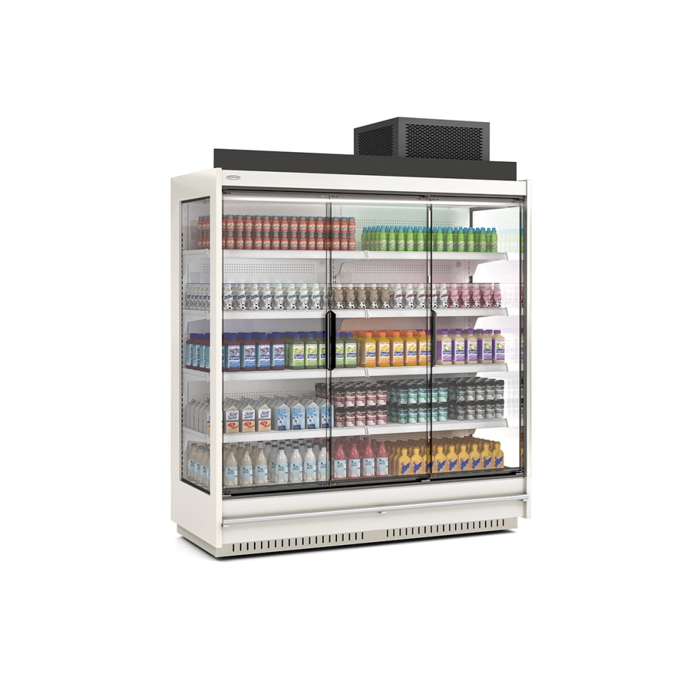 Vitrine murale supermarché gamme CLOVER - Avec groupe