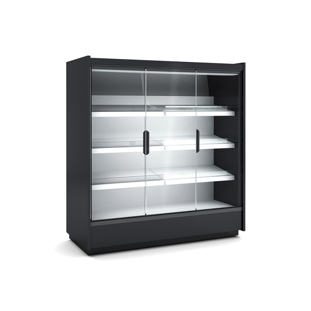 Vitrine murale supermarche gamme CLOVER - Hauteur 2m - Profondeur 650 mm - Avec portes vitrees