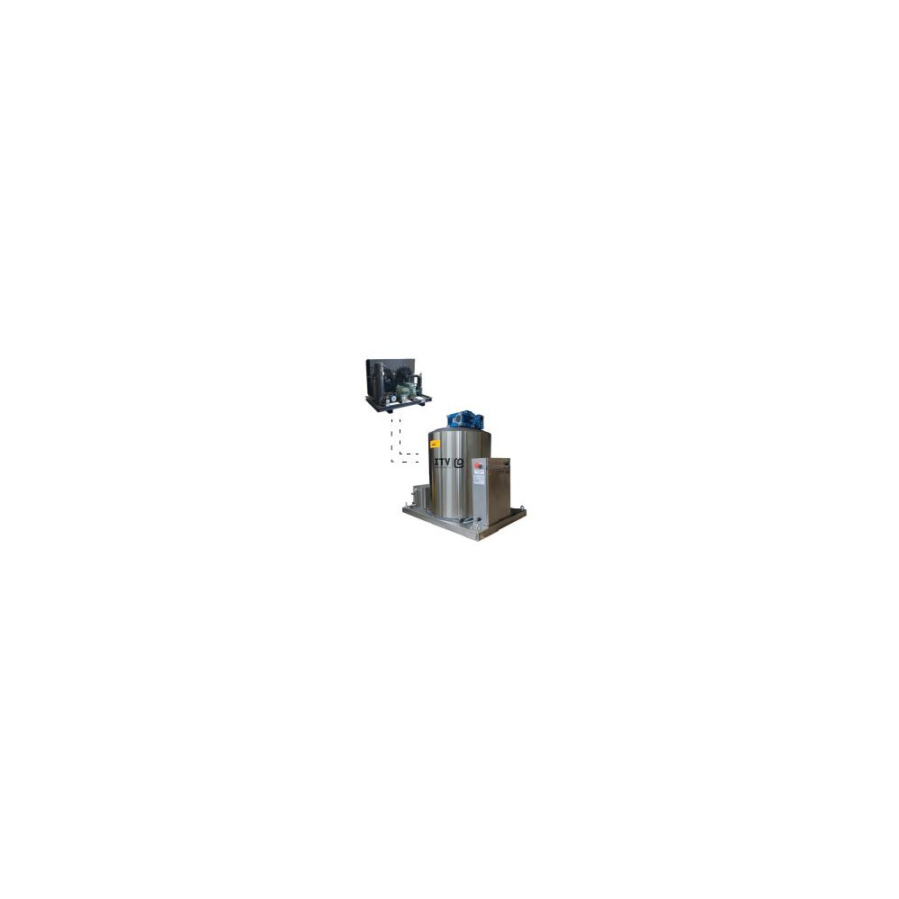 Machine à écailles REMOTE - Prod. (24H): +/- 10000kg  - Glace à écailles (1,5 - 2,2mm)