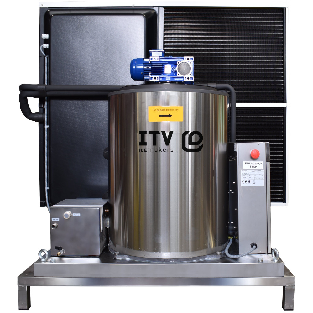 Machine à écailles - Prod. (24H): +/- 2000kg -  Glace à écailles (1,5 - 2,2mm)