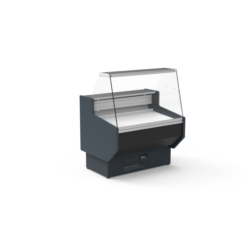 Vitrine horizontale positive prof 800 avec étagère - Vitre droite - Longueur 1265