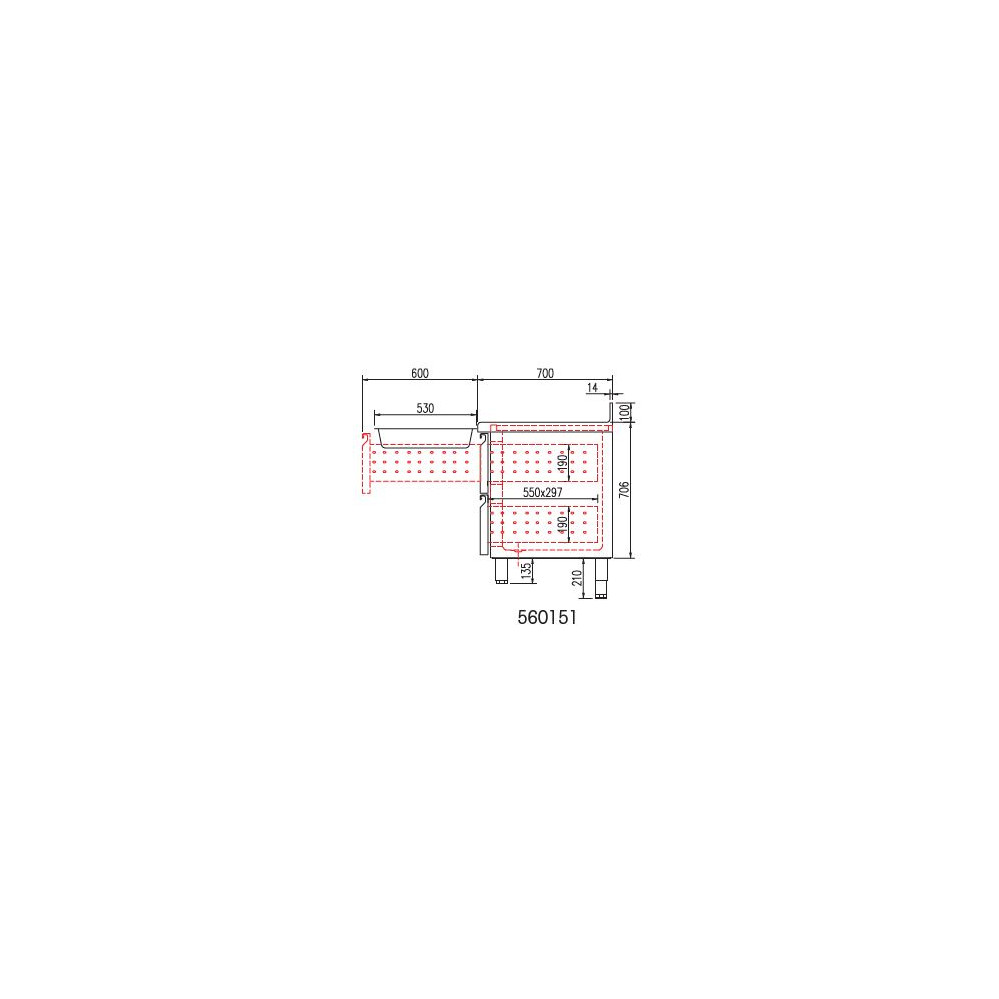 Kit tiroir pour meuble 700 MRG/MCG/MFC