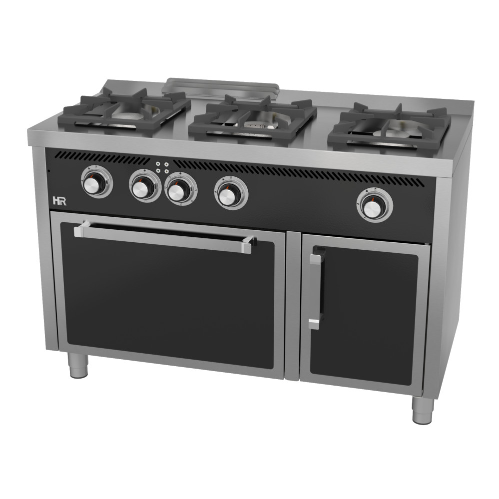 Fourneau 3 feux vifs s/600 avec four électrique