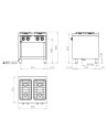 Fourneau 4 feux vifs s/750  sur placard