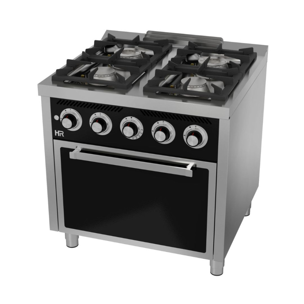 Fourneau 4 feux vifs s/750  avec four á gaz