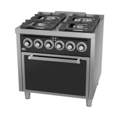 Fourneau 4 feux vifs s/750  avec four électrique