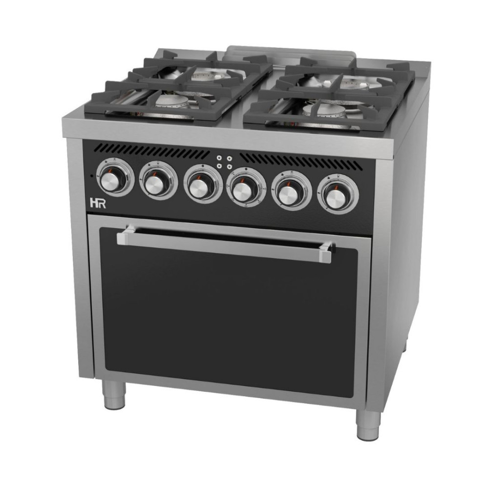 Fourneau 4 feux vifs s/750  avec four électrique