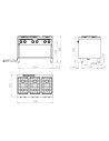 Fourneau 6 feux vifs s/750  sur placard