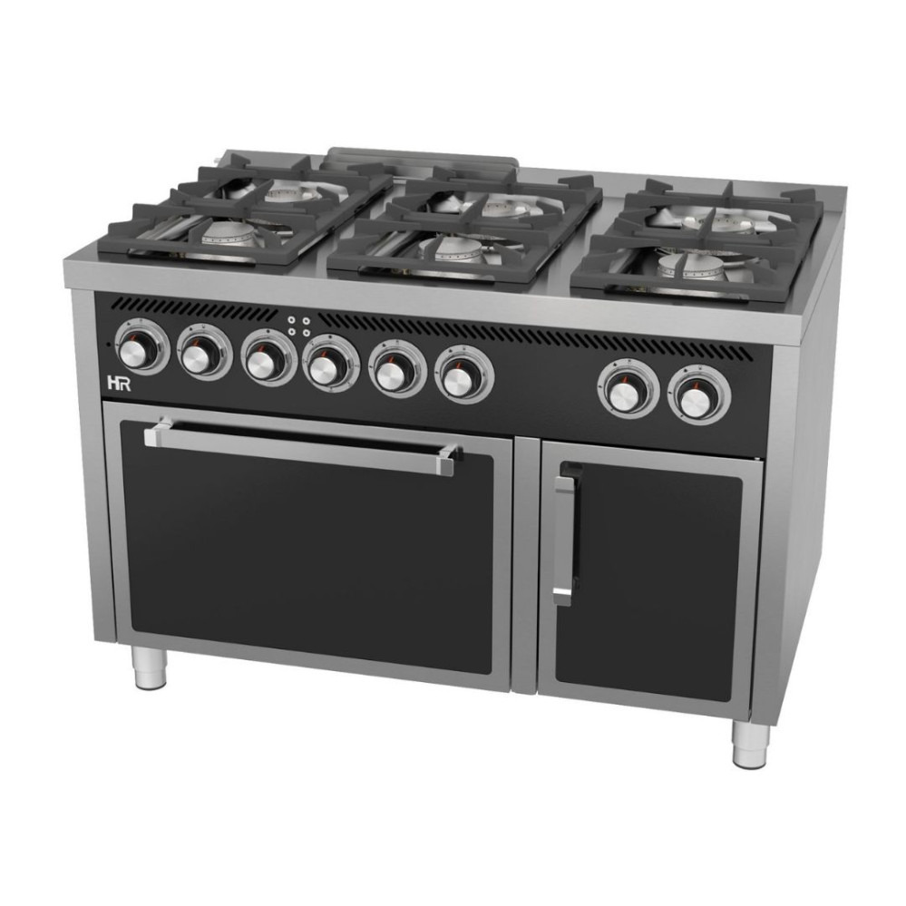 Fourneau 6 feux vifs s/750  avec four électrique