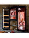 Armoire de maturation viande (Dry Aging) - 1 porte vitrée + côtés panoramiques - Extérieur noir - Volume: 120L