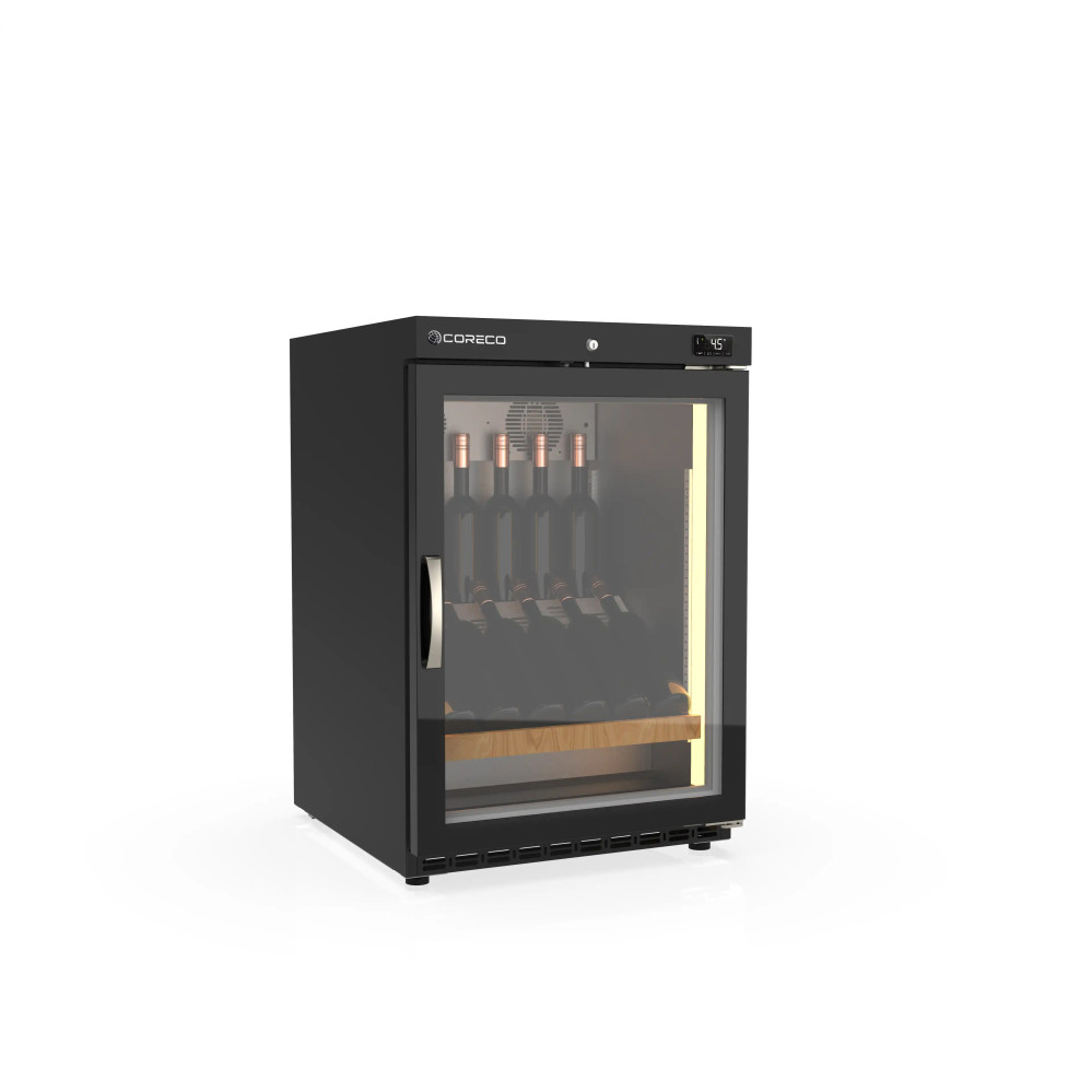 Armoire à vin mono-température 1 porte - Extérieur noir Intérieur inox