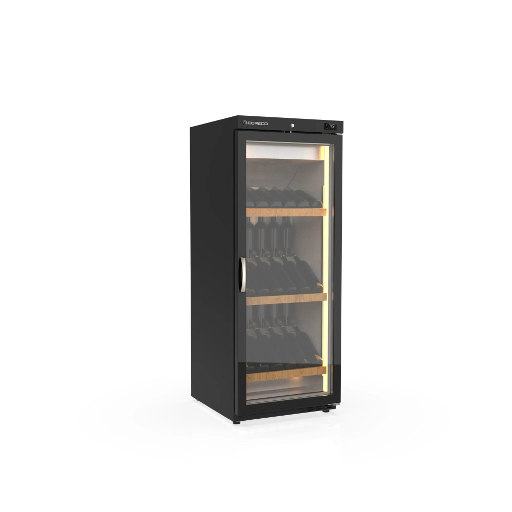 Armoire à vin mono-température 1 porte - Extérieur noir Intérieur inox