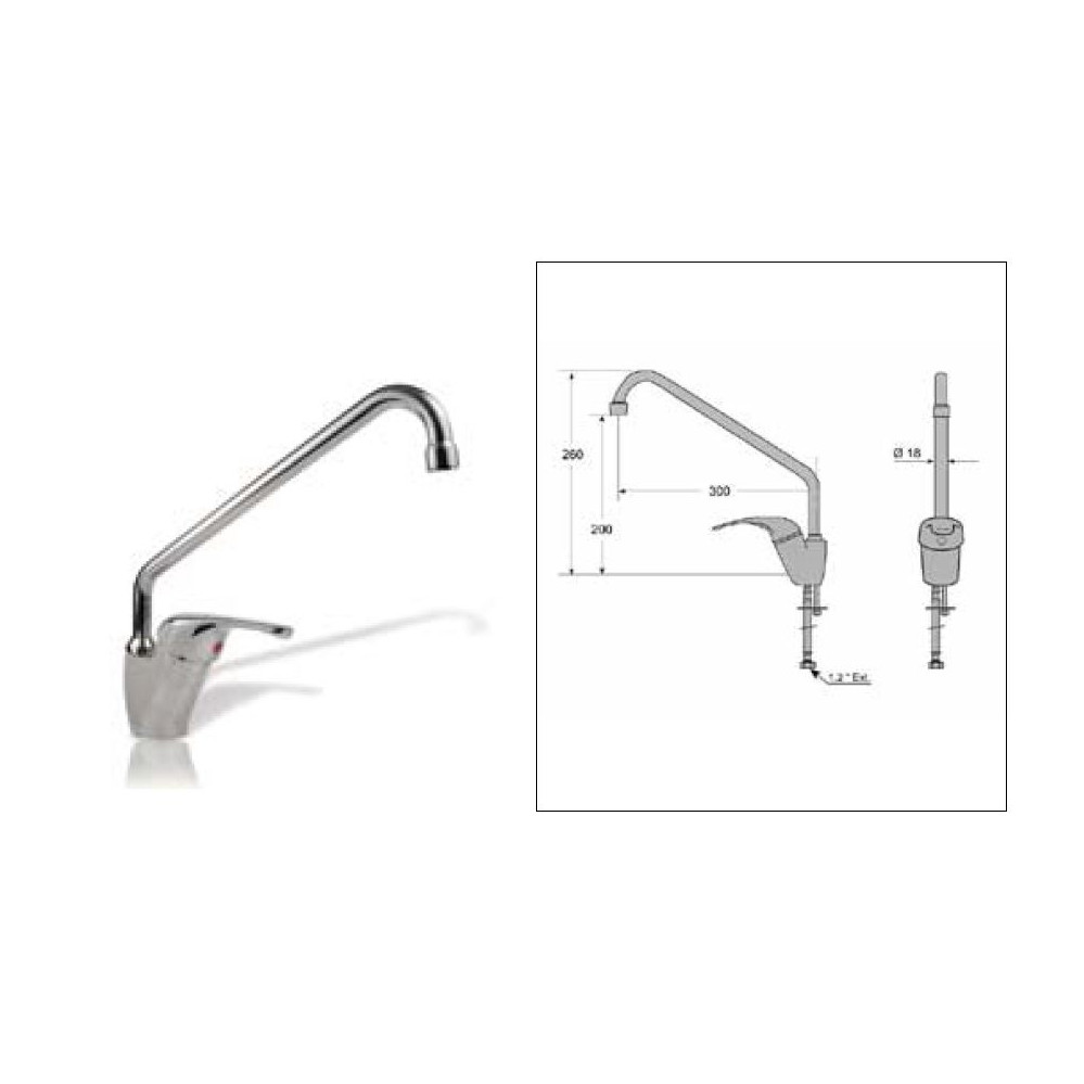 Robinet - Robinet mitigeur monotrou - Hauteur 260 mm