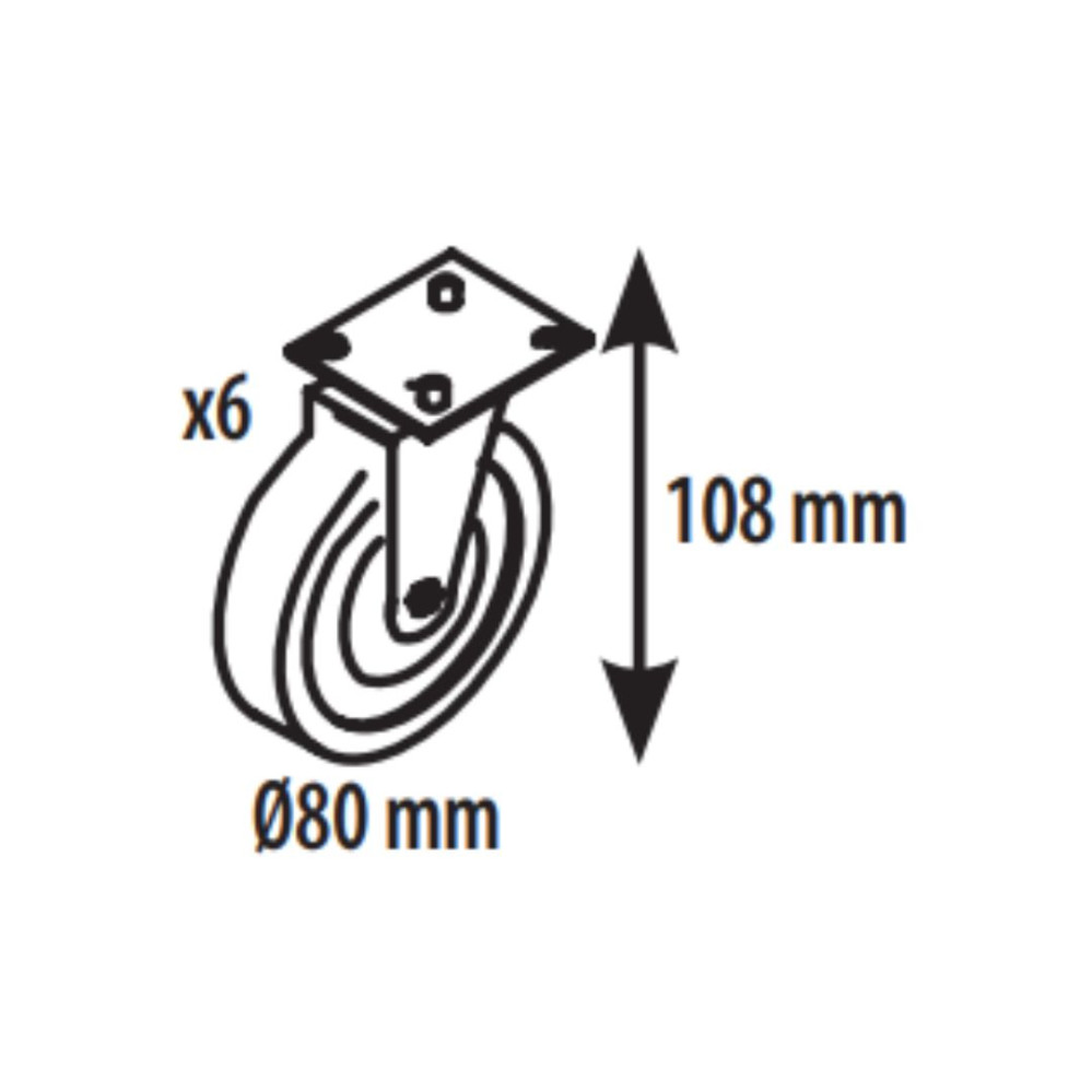 Kit 6 roulettes pour meuble ou armoire Coreco