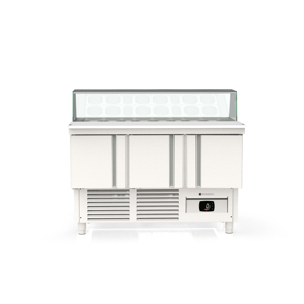 Meuble saladette 700 positif - 3 portes